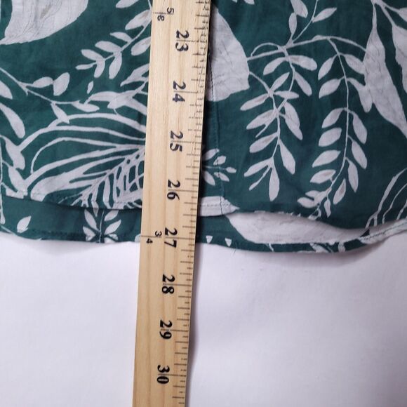 Sezane Pierro Shirt 36 Green Foilage Printed Cotton Silk Blend - Picture 6 of 11